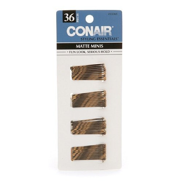 Conair Styling Essentials Mini Pins, Brown 36Ct. (Pack Of 3)