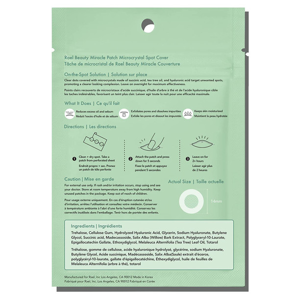 Rael Miracle Spot Cover Bundle - Invisible Spot Dot & Microcrystal Patches, Hydrocolloid, Blemish Spot, Skin Care, Facial Stickers (33 Count)