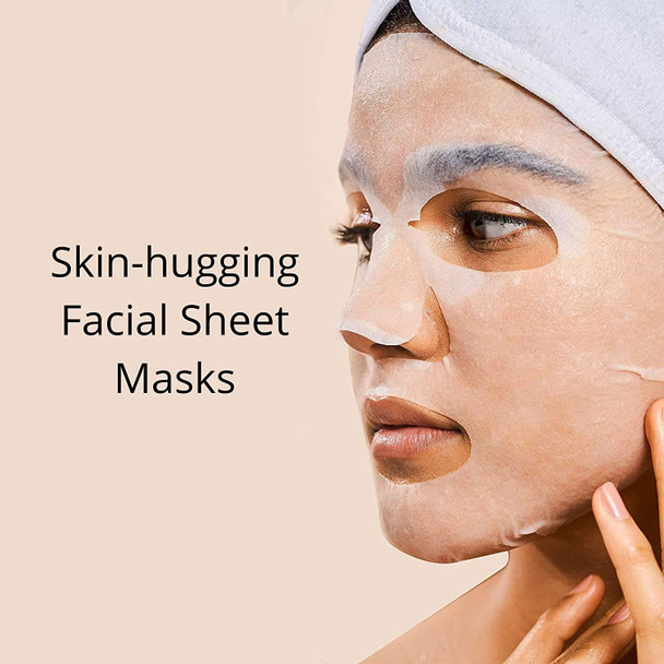 Rael Bamboo Face Sheet Mask - Natural Facial Mask with Moisturizing for Dewy, Hydrating and Glowing (Hydration, 5 Sheets)