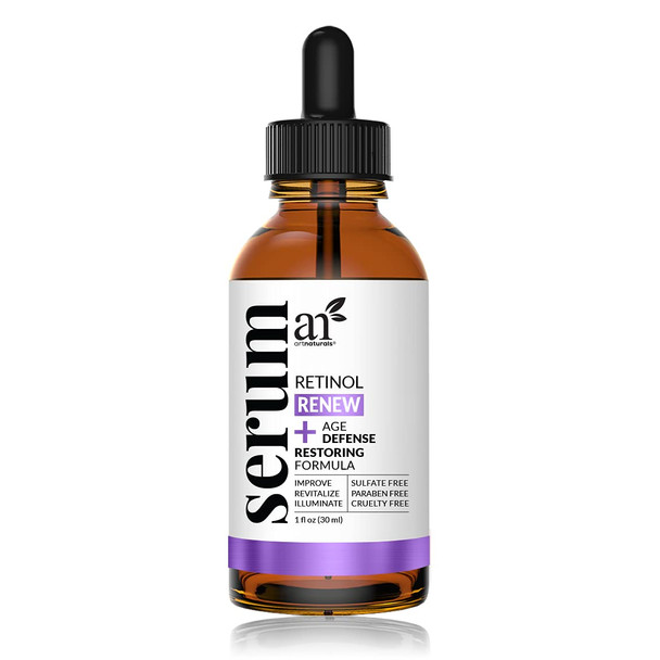 ArtNaturals Retinol Serum for Face (1 Fl Oz / 30ml) - with Vitamin C, 2.5% Retinol Oil & Hyaluronic-Acid - Skin Clearing - Anti-Aging, Anti-Wrinkle Eye Serum - Skin Repair,Night Therapy