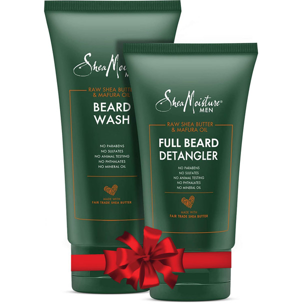 Shea Moisture Beard Wash and Detangler Set, Maracuja Oil & Shea Butter, Beard Wash Deep Clean & Refresh 6 Ounce, Full Beard Detangler Soften Hair And Ease Out Knots, 4 Ounce.