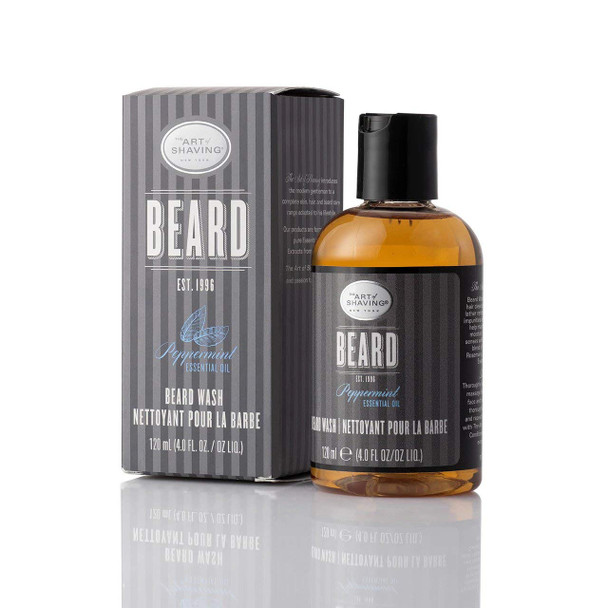 The Art of Shaving Beard Wash - Leaves Beard Hair Clean & Soft, Removes Dirt, Oil, & Impurities, Peppermint, 4 Ounce
