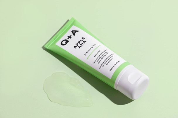 QA Apple AHA Exfoliating Gel naturally occurring Malic and Lactic Acid alongside Apple Fruit Extracts and Glycolic Acid for smoother brighter skin 2.5 Fl.Oz