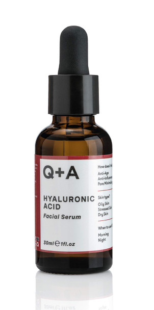 QA Hyaluronic Acid Facial Serum. A hydrating Hyaluronic Acid serum for healthy and plump skin. 30ml/1fl.oz