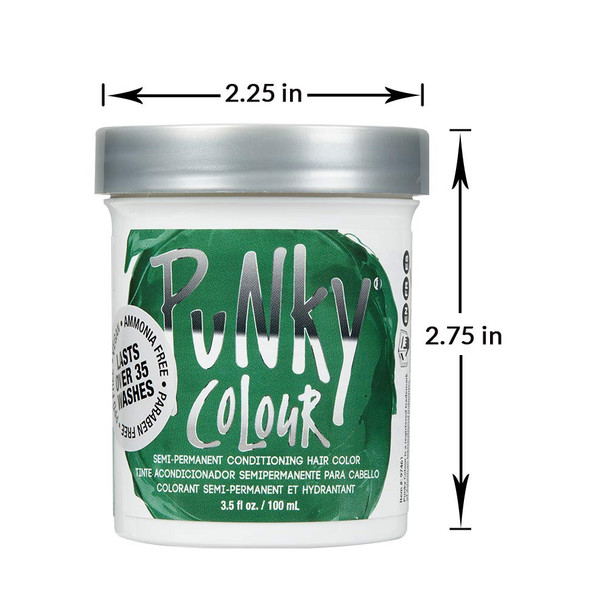 Punky Alpine Green Semi Permanent Conditioning Hair Color NonDamaging Hair Dye Vegan PPD and Paraben Free Transforms to Vibrant Hair Color Easy To Use and Apply Hair Tint lasts up to 35 washes 3.5oz