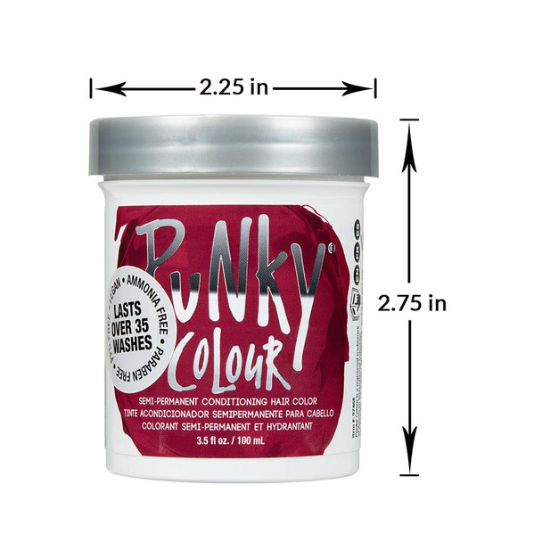 Punky Poppy Red Semi Permanent Conditioning Hair Color NonDamaging Hair Dye Vegan PPD and Paraben Free Transforms to Vibrant Hair Color Easy To Use and Apply Hair Tint lasts up to 35 washes 3.5oz