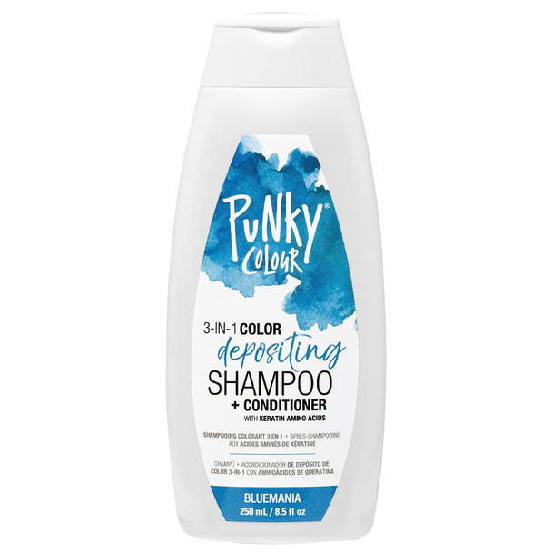 Punky Bluemania 3in1 Color Depositing Shampoo  Conditioner with Shea Butter and Pro Vitamin B that helps Nourish and Strengthen Hair 8.5 oz