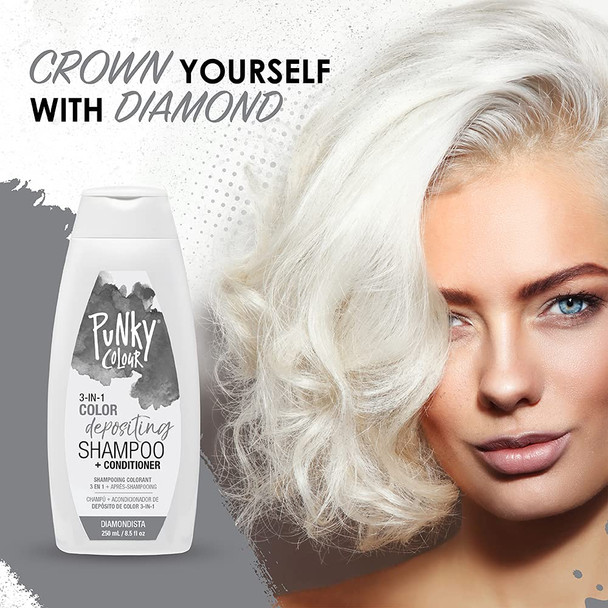 Punky Diamondista 3in1 Color Depositing Shampoo  Conditioner with Shea Butter and Pro Vitamin B that helps Nourish and Strengthen Hair 8.5 oz