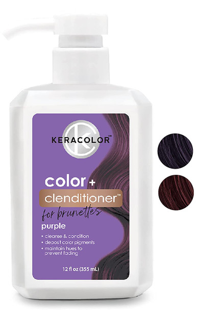 Keracolor Clenditioner for Brunettes  Semi Permanent Hair Color Depositing Conditioner Crueltyfree 12 Fl. Oz.