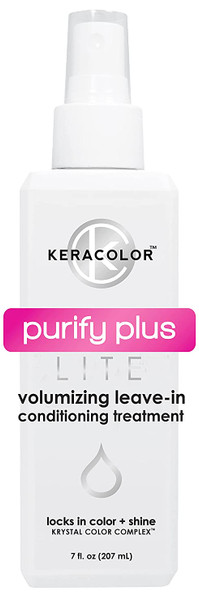 KERACOLOR Keratin Leave in Conditioner for Color Treated Spray with Oil Detangler Curly Hair Paraben Gluten and Vegan Free Purify Plus Lite Coconut 7 Fl Oz