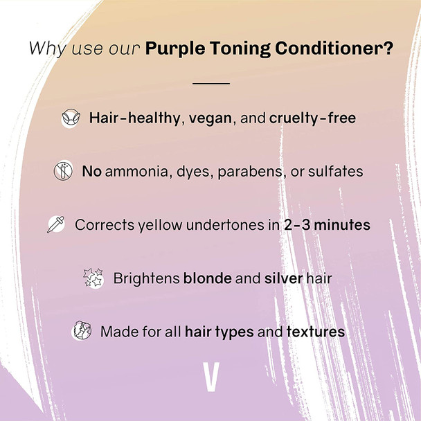 overtone Haircare Purple Toning Conditioner with Shea Butter  Coconut Oil Neutralizes Brassiness in Blonde  Platinum Hair CrueltyFree 8 oz