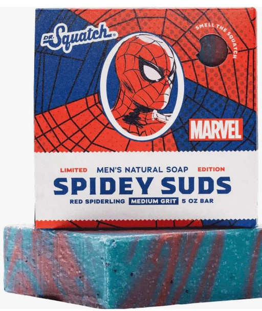 Dr. Squatch Limited Edition All Natural Bar Soap for Men with Medium Grit, Spidey Suds