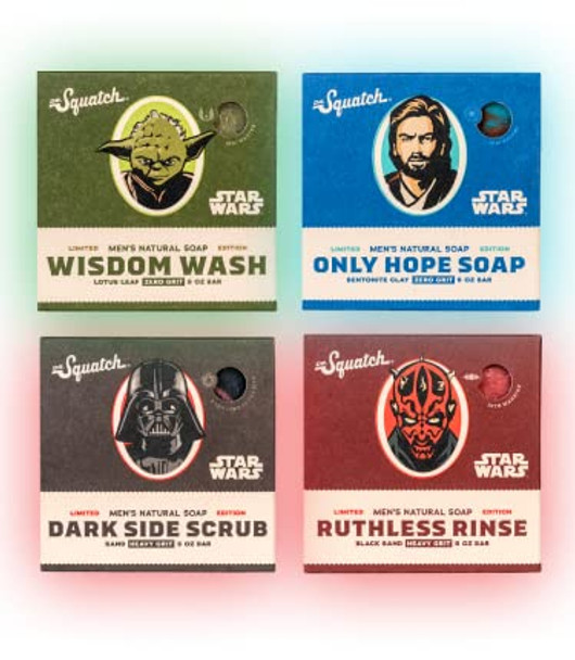The Dr. Squatch Soap Star Wars Soap Collection - Mens Natural Bar Soap - 4 Bar Soap Bundle - Dr. Squatch Star Wars Soap for Men
