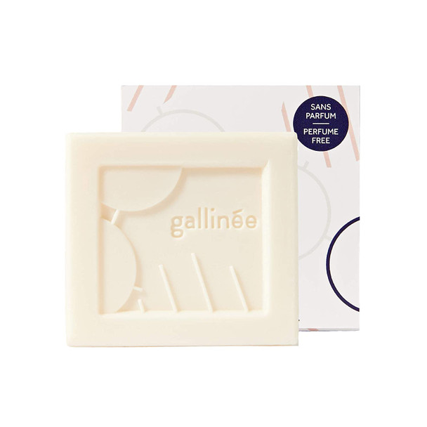 Gallinee Perfume Free Cleansing Bar - Ultra Soft Natural Cleansing Bar with Prebiotics and Lactic Acid, Perfect for Sensitive / Intimate Body Areas, 100g
