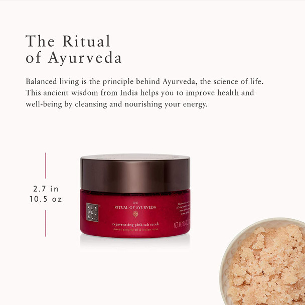 RITUALS Ayurveda Body Scrub - Exfoliating Scrub with Punjabi Pink Salt & Sweet Almond - 10.5 Oz