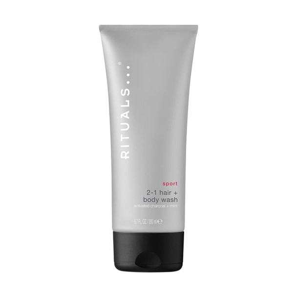 RITUALS Homme Sport 2-in-1 Shampoo & Body Wash - with Activated Charcoal & Mint Complex - 6.7 Fl Oz