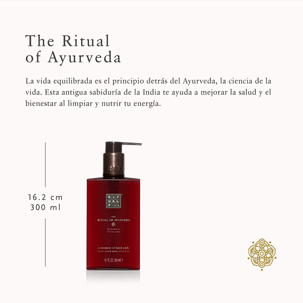 RITUALS Ayurveda Hand Wash - Nourishing Liquid Hand Soap with Sweet Almond Oil & Indian Rose - 10.1 Fl Oz