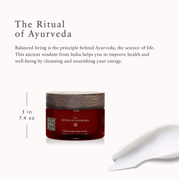 RITUALS Ayurveda Body Cream - Skin Moisturizer with Sunflower Oil, Sweet Almond Oil & Himalaya Honey - 7.4 Fl Oz