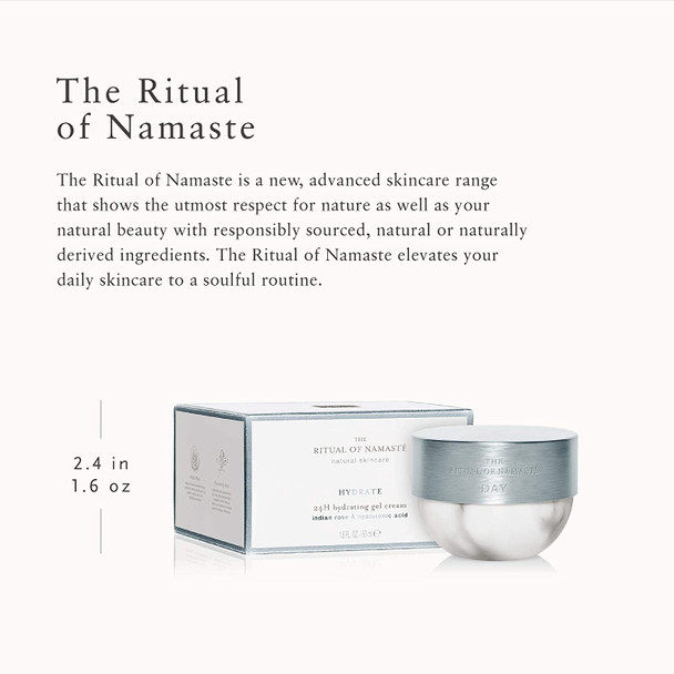 RITUALS Namaste Natural Hydrating Gel Cream - Skincare Face Moisturizer with Hyaluronic Acid, Shea Butter & Indian Rose - 1.6 Fl Oz