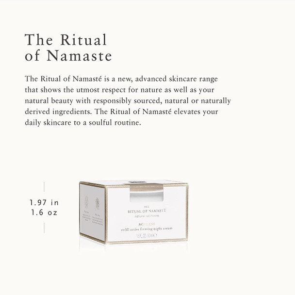 RITUALS Namaste Natural Active Firming Night Cream Refill - Nourishing Neck & Face Cream with Gotu Kola & Holy Lotus - 1.6 Fl Oz