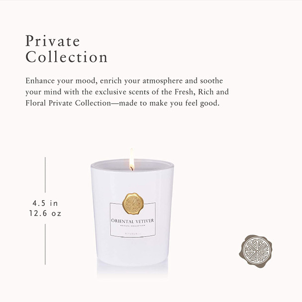 RITUALS Oriental Vetiver Luxury Home Decor Scented Candle with Cedarwood & Vetiver - 12.6 Oz