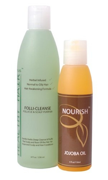 Healthy Hair Plus - Deep Cleaning Hair & Scalp Kit - Follicle/Scalp Purifier (8oz) & Jojoba Oil (4oz)