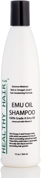 Healthy Hair Plus  Emu Oil Shampoo That Reduces Dryness and Moisturizes Hair (12oz)