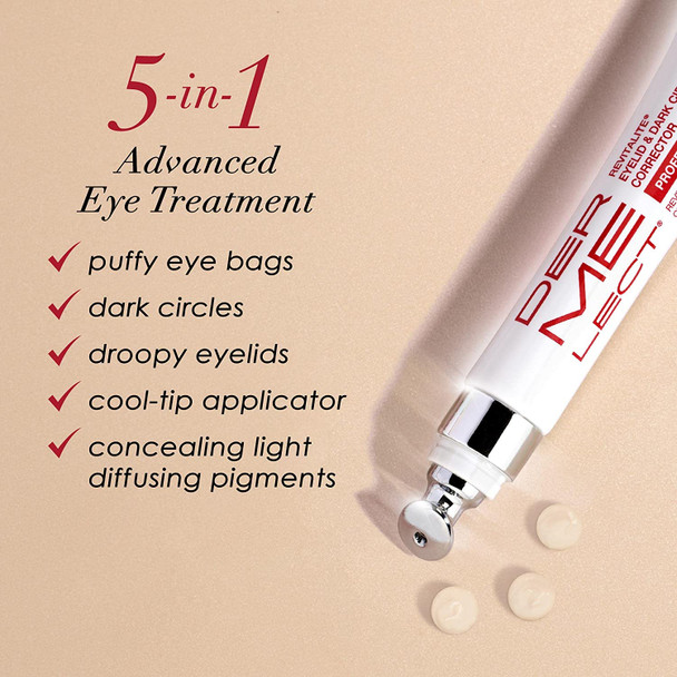 Dermelect Revitalite Professional Eyelid & Dark Circle Corrector for Eyes - Anti Aging Cream with Peptides Brightening & Tightening Treatment for Dark Circles, Puffiness, Droopy Eyelids, Wrinkles