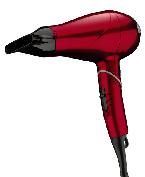 INFINITIPRO BY CONAIR 1875 Watt Compact Travel Styler/Hair Dryer with Twist Folding Handle, Red