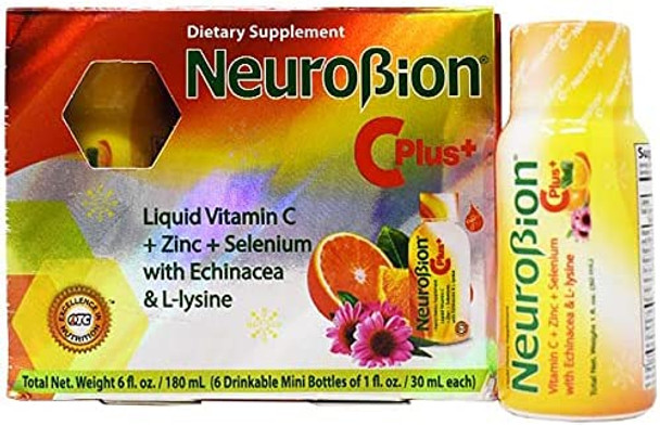 Neurobion C Plus Vitamin C Liquid - Orange Flavor Liquid Supplement with Lemon Bioflavonoids, Antioxidant 6 Servings 1oz - 6 fl oz Total