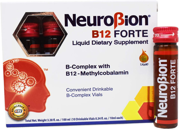 Neurobion B12 Forte Liquid Dietary Supplements 10 viales + Sunlife Vitamin C 1000 mg Orange Flavor Immune System Support 20 Tablets