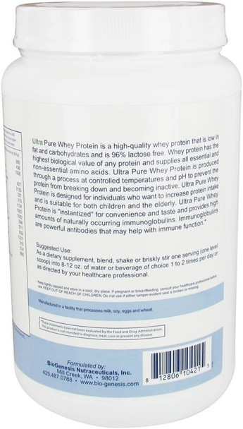 Biogenesis - Ultra Pure Whey Protein - Chocolate, 2 lb 8.6 oz (1152 g)