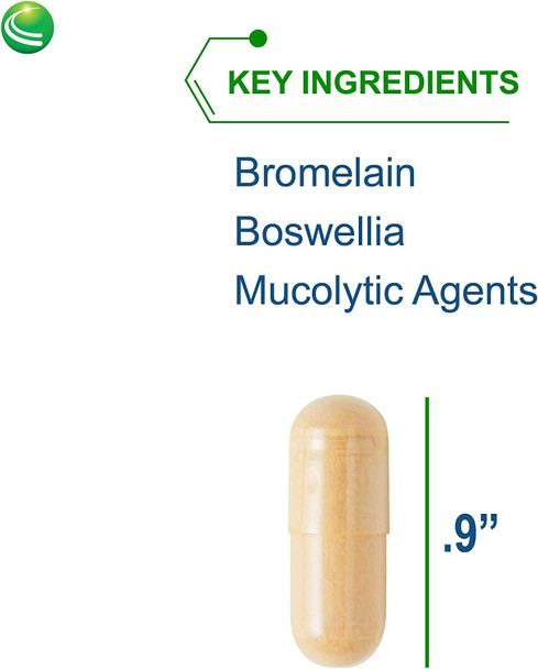 Nutra BioGenesis - Pulmonary Factors - Bromelain, Boswellia, and Mucolytic Agents for Lung & Sinus Support - 90 Capsules