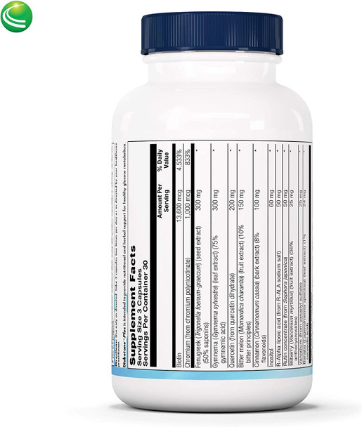 Nutra BioGenesis - Diabetone Plus - Gymnema, Bitter Melon, Biotin and Chromium to Help Support Metabolic Balance - 90 Capsules