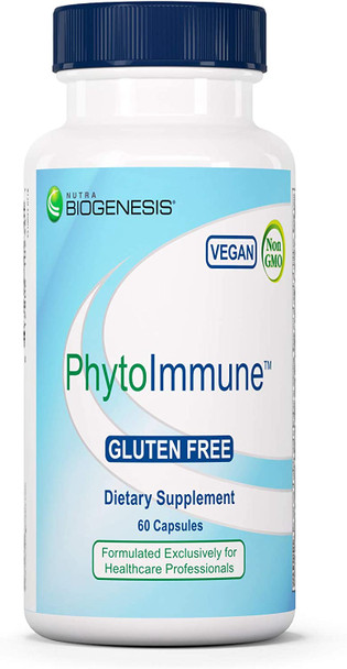 Nutra BioGenesis - PhytoImmune - Echinacea, Amla, L-Lysine, Goldenseal & Astragalus for Immune Support - Gluten Free, Vegan, Non-GMO - 60 Capsules