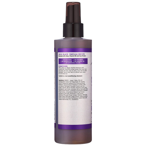 Carols Daughter Black Vanilla Leave In Conditioner Spray for Curly, Wavy, Natural Hair, Adds Moisture & Shine to Dry, Damaged Hair- Made with Castor Oil, Rosemary and Aloe for Hydration, 8 fl oz