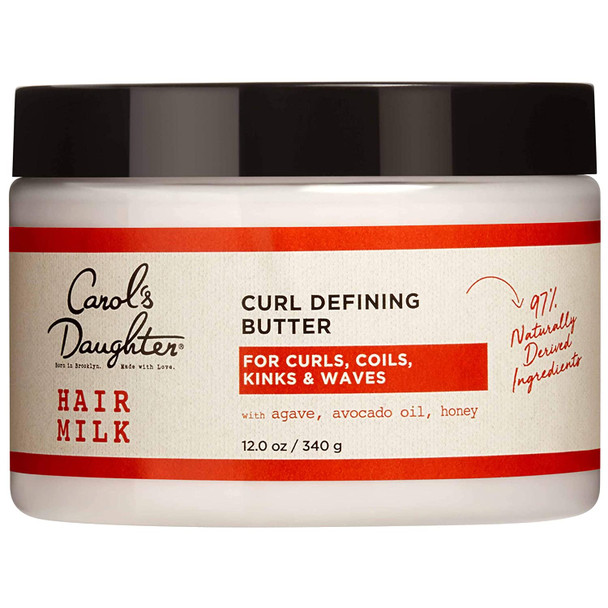 Carols Daughter Hair Milk Curl Defining Butter for Curls and Coils, with Agave, Avocado Oil and Honey, Silicone Free and Paraben Free Butter for Curly Hair, 12 oz