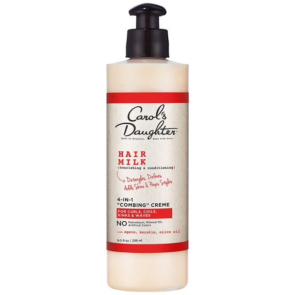 Curly Hair Products by Carol's Daughter, Hair Milk 4-in-1 Combing Creme For Curls, Coils and Waves, with Agave and Olive Oil, Hair Detangler, Curl Cream, 8 Fl Oz (Packaging May Vary)