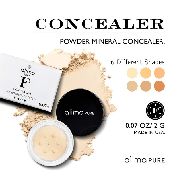 Alima Pure - Full Coverage Concealer Makeup - Velvety Loose Powder Mineral Concealer Under Eye Concealer for Dark Circles or Concealer Full Coverage with Soothing Minerals and Gentle Pigments - Sand .08 oz/ 2.5 g