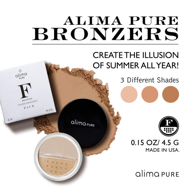 Alima Pure Bronzer Powder Matte Bronzer, Natural Talc Free Bronzer Makeup, Face Bronzer Powder Contour Loose Mineral Bronzing Powder, Natural Bronzer Powder, Mineral Powder Makeup, Trinidad