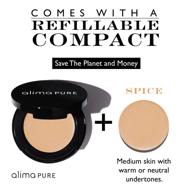 Alima Pure - Cream Concealer with Squalane, Avocado Oil, Beeswax, & Shea Butter - Full Coverage Concealer Makeup - Under Eye Concealer for Dark Circles or Concealer Full Coverage - Spice .08 oz/ 2.5 g
