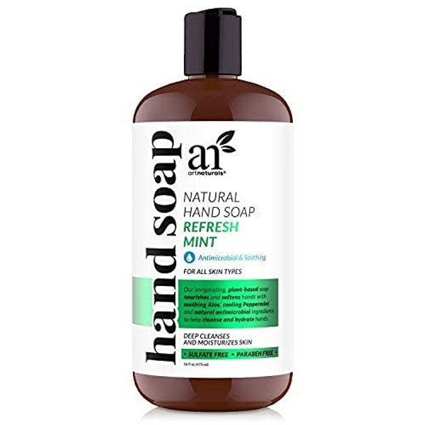 Artnaturals Hand Soap Wash 16 Fl Oz - Natural Liquid Wash with Moisturizing Aloe Vera & Peppermint Scent for Healthy Hydrating Hands