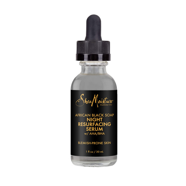 Sheamoisture Overnight Resurfacing Serum for Blemish Prone Skin African Black Soap With Shea Butter 1 oz