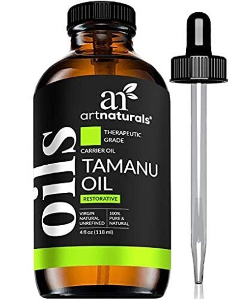 ArtNaturals 100% Pure Extra Virgin Tamanu Oil (4 Fl Oz / 120ml) Natural - Cold Pressed - for Skin, Face, Hair & Scalp – Relief for Acne, Scars, Stretch Marks Psoriasis & Eczema, Dry Skin & Blisters