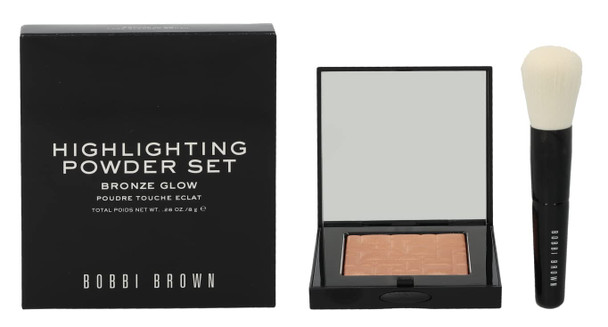 Bobbi Brown Highlighting Powder Set (1x Highlighting Powder + 1x Mini Face Brush) - #Bronze Glow 2pcs