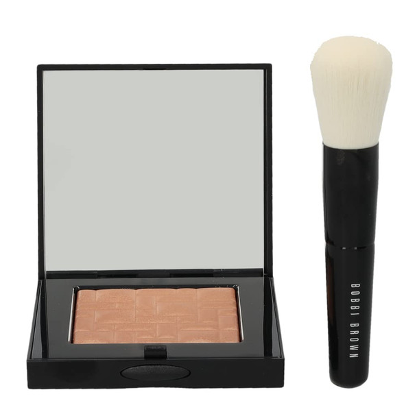 Bobbi Brown Highlighting Powder Set (1x Highlighting Powder + 1x Mini Face Brush) - #Bronze Glow 2pcs