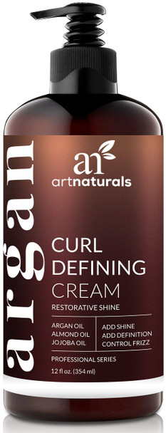 Artnaturals Curl Defining Cream - Curls Moisturizer & Enhancer w/Almond, Jojoba & Argan Oil & Natural Frizz Control - for Wavy & Curly Hair Products - 12 Oz for Women and Men