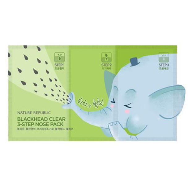 Nature Republic Blackhead Clear 3-Step Nose Pack 1 ea