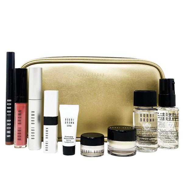 Bobbi Brown Holiday Highlights Deluxe Collection - 10 Piece Set - Includes Bag