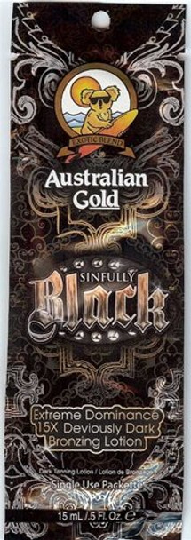 3 2010 Australian Gold Sinfully Black Extreme Dominance 15x Deviously Dark Bronzer Tanning Lotion Packets